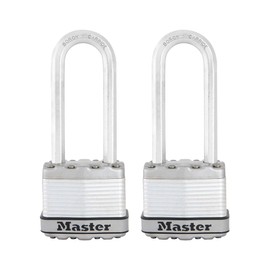 Master Lock M1XTLJ Magnum Heavy Duty Padlock with Key, 2 Pack Keyed-Alike