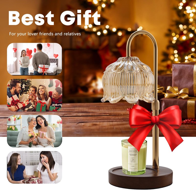 GEEZO Fragrance Candle Warmer Lamp，Electric Candle Warmer with Timer &