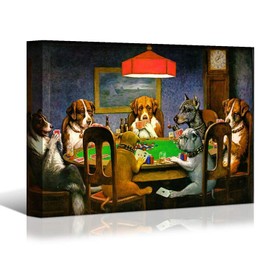 Laoife Pokers Dogs (or Dogs Playing Cards) by C. M. Coolidge Artwork Print on Canvas,Canvas Wall Art Decor For House Wall（32x24 Inches）