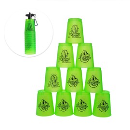 Cyfie Sports Stacking Cups, Flying Cups, Fast Stacking, Pack of 12, Plastic with Stem, For Competition Speed Stacking, Storage Bag Included