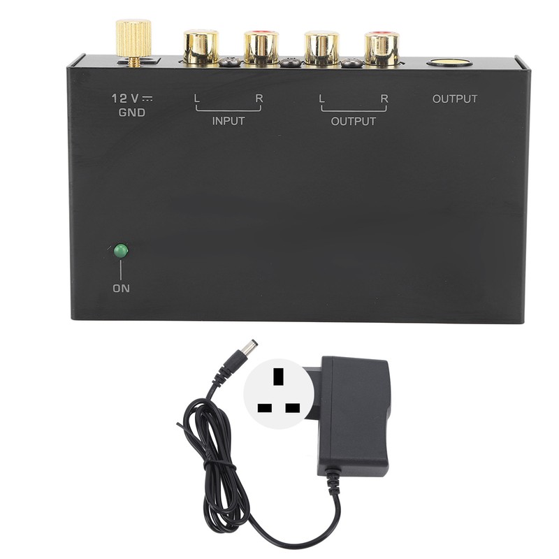 Phono Preamplifier AC Metal 100‑240V Sound Record Player Preamplifier for