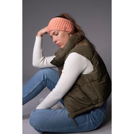 CHILLOUTS Cleo Headband - Wide Winter Headband - Warm Headband for Women in Orange Wool Content