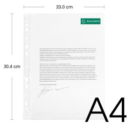 Exacompta 5010E Pack of 10 Polypropylene Plastic Document Wallets Standard for DIN A4 Transparent Crystal Clear Top Transparent Film Plastic Cover Transparent Cover Ideal for Folders Ring Binders and