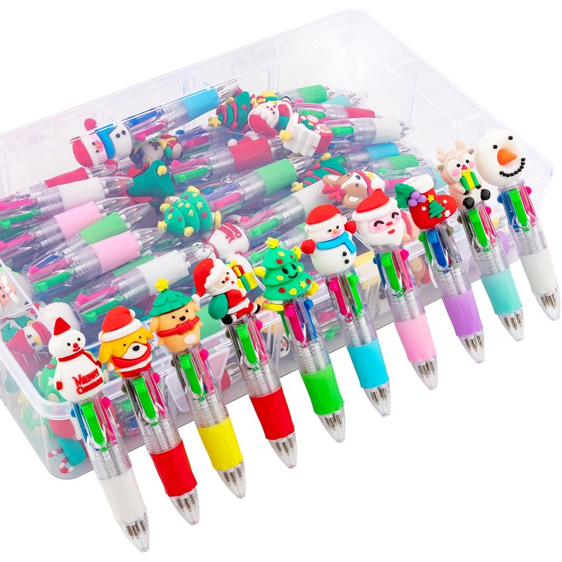HNSYYF 60 Pcs 4-in-1 Multicolor Christmas Pens for Kids -