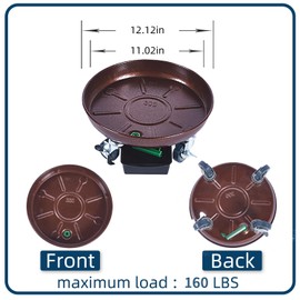 Kaoolaa Plant Caddy with Wheels and Drainage - Heavy Duty Rolling Planter Stand for Indoor and Outdoor Plants - Saucer Tray and Drainage System - Sturdy and Waterproof Garden Coaster(2PACK, 12 INCH)