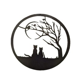 Metal Wall Art  Cat Wall Hanging Decoration Metal Animal Ornament for Home Garden Decor