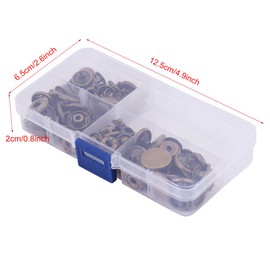 40 Sets of Press Studs Kit, Leather Quick Repair Rivet with 4 Pieces Adjustment Tool for Clothes, Jackets, Jeans, Carries Bags (Bronze Colour)