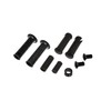 Set of rubber parts and 2x end mushrooms, black, suitable