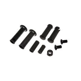 Set of rubber parts and 2x end mushrooms, black, suitable for TS, ETZ (9 pieces)