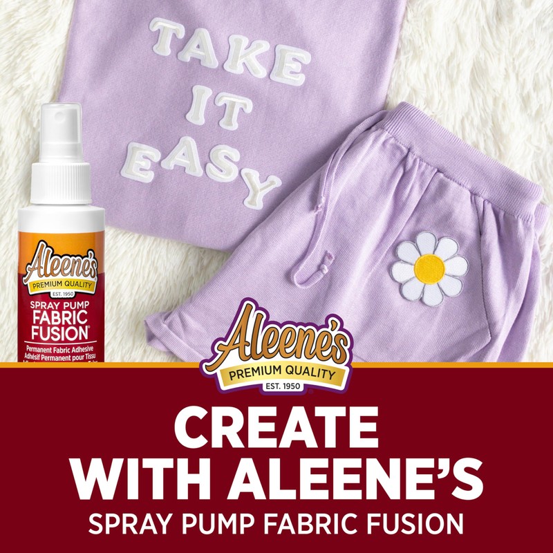 Aleene's Fabric Fusion Spray Pump, Fast Drying Adheive, Permanent Fabric