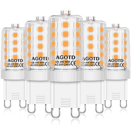 AGOTD G9 4 W LED Bulb, No Flickering LED Bulb, 400 Lumen, Non-Dimmable 360 Degree Angle, Replacement 40 W G9 Halogen Bulb