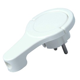 Kopp 172002037 Plastic Earthing Contact Angle Euro Plug, Extra-Flat, White, white, 172002037
