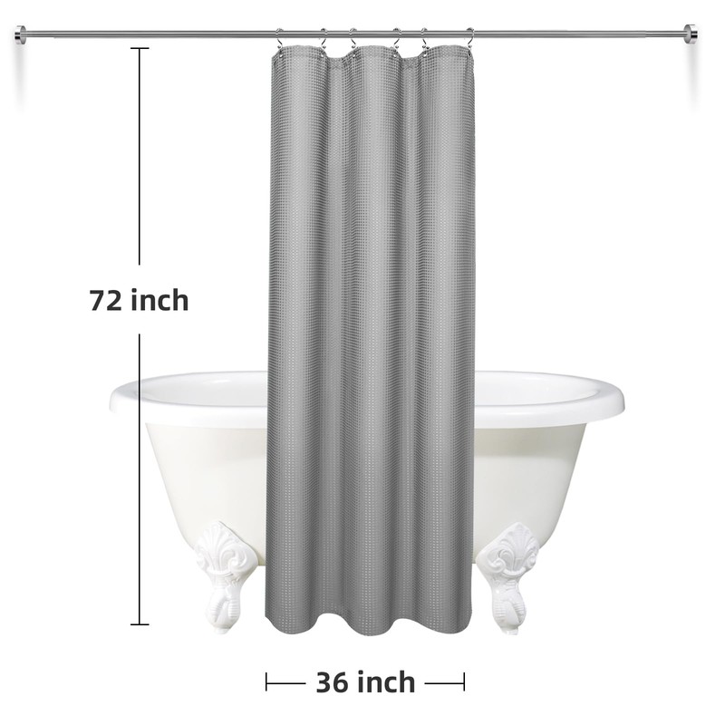 LaCyan Waterproof Waffle Shower Curtain, 258GSM Heavy Duty 3 Piece