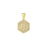 GDBAIXIMY Hexagon Alphabet Initial Letter Pendant Charm R for Men