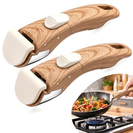 MENGBEI Detachable Pot Handle Wood-Like, Universal Detachable Pot Handles,Pot Handles Replacement with Lock Slide,Fits Detachable Handle Pots and Pans (2PCS)