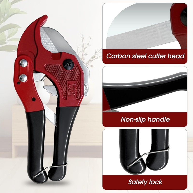 42 mm Plastic Pipe Cutter, Heavy Duty Ratchet Type Pipe
