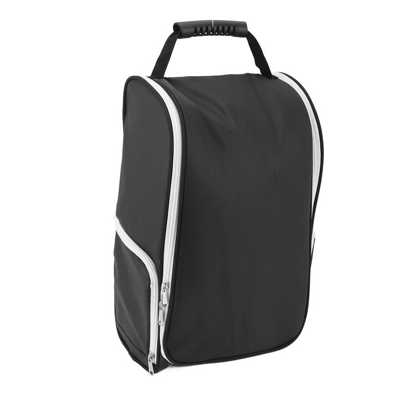 Golf Shoe Bag Convenient PU Leather Black Waterproof Dustproof Sport