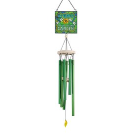 Enesco Our Name is Mud Retired in The Garden Hanging Wind Chime, 28 Inch, Green