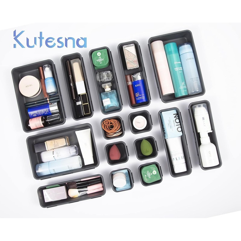 Kutesna 44 PCS Plastic desk drawer organizer set
