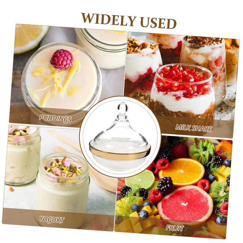 CIYODO Elegant Lidded Dessert Bowl Baking Pudding Rice Fruits Comfortable