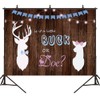Bellicremas Rustic Wood Buck or Doe Gender Reveal Backdrop Pink
