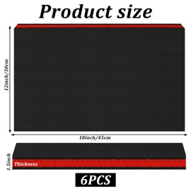 6 Pack Tool Box Foam Inserts for Cases,18 x 12 x1.5 Inch Tool Box Liner Foams Sheets Polyethylene,Toolbox Organizer and Storage Tool Shadow