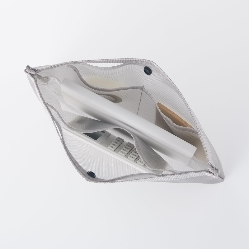 MUJI NDE03A1S Nylon Mesh Bag-in-Bag Gray A5