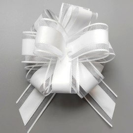 sxvblly 6 PCS Large Pull Bows 6 Inch White Bows for Gift Wrapping Wedding Basket Decorated Birthday Party Christmas Gift Boxes Flower Decorations