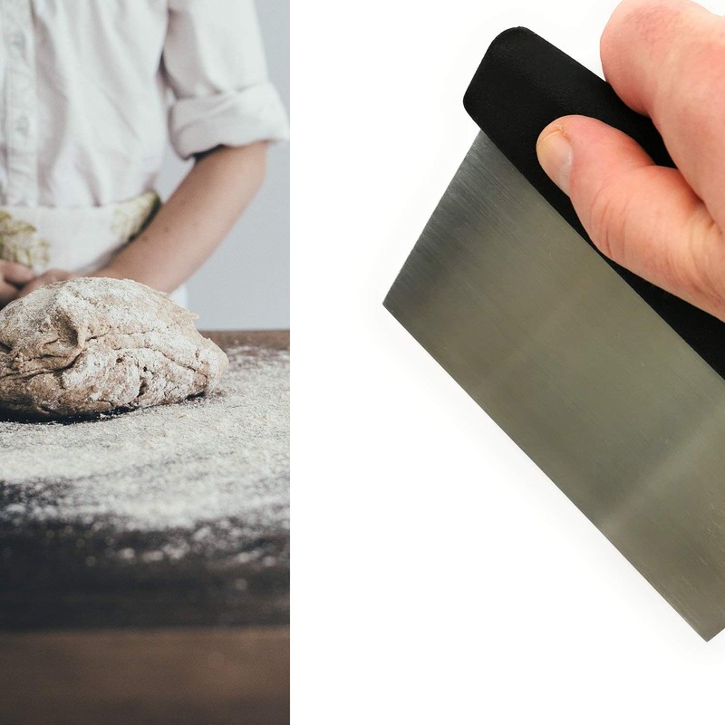 Kerafactum Dough Cutter Dough Scraper Dough Spatula with Handle for