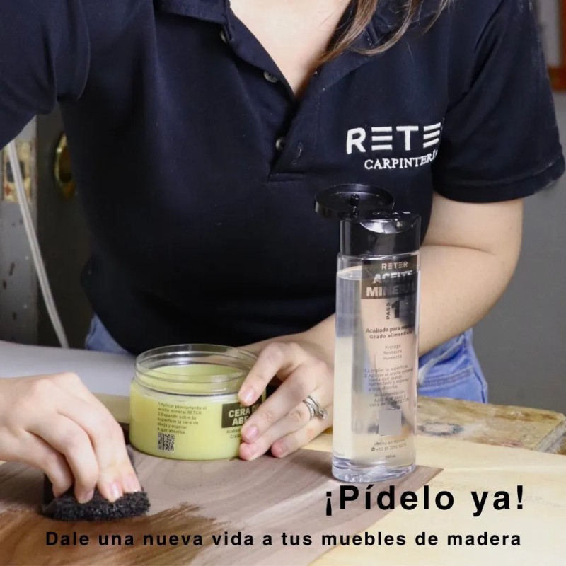 Aceite Mineral Y Cera De Abeja Para Madera. Grad Alimenticio