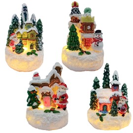 Christmas Village with Lighting, Christmas Decoration American, Christmas Houses Illuminated, Christmas Town, Small Christmas Town, Christmas Decorations Christmas House LED Houses Miniature Village