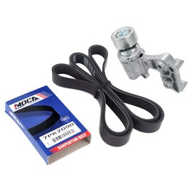 MPLUS Serpentine Belt & Tensioner fits 07-12 for Lexus ES350 3.5L, 07-09 for Lexus RX350 3.5L, 05-12 for Toyota Avalon 3.5L, 07-11 for Toyota Camry 3.5L, 07-10 for Toyota Sienna 3.5L