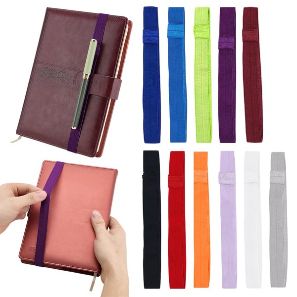 PH PandaHall 12 Colors Elastic Planner Straps Elastics Bookmarks Book
