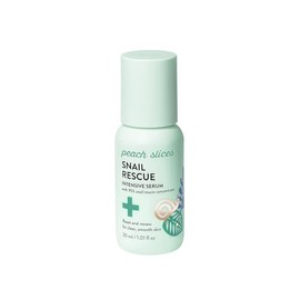 Peach Slices- El suero intensivo Peach Slices Snail Rescue es tu camino rápido hacia una piel hidratada, clara, suave y de tono uniforme con 95% de mu