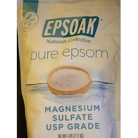 San Francisco Salt Company Epsoak Epsom Salt 5 Lb Resealable Bulk Bag, Magnesium Sulfate USP. Unscented, Ma