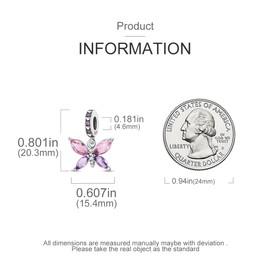 Parmuz 925 Sterling Silver Charm for Bracelet Necklace for Women Dangle Love Heart Clover Couple Travel Charm Beads Pendants DIY Jewelry Gift