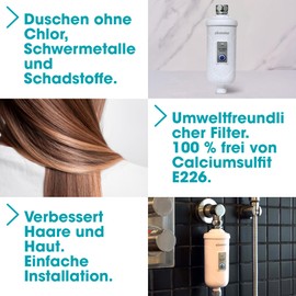 Shower Filter Against Limescale and Chlorine for Hair and Skin Water Filter Shower