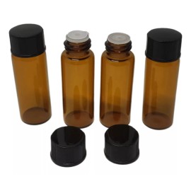 Meliars Frasco Gotero Vial 5 Ml Cristal Ambar Plug Insert (15 Pzs)