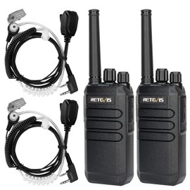 Retevis RT40 Walkie Talkie, PMR446 Radio, Royalty Free, 48 Channels DMR Digital Analog Ham Radio, 2000mAh Professional Walkie Talkie Portable for Safety, School (Black, Pack of 2)