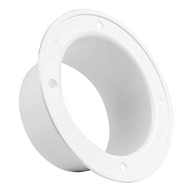 HVAC OV 5" inch duct flange for 5" inch pipe with wall mount connection. Plastic connector for heating and cooling systems, ventilation, exhaust/dryer vent connector. straight or flexible pipes