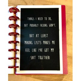 Handmade "S**T Together" Mature Language DASHBOARD 4 use w/ the TUL/Arc (8 disc) Planner