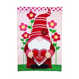 Evergreen Valentine Gnome Applique Garden Flag- 12.5 x 18 Inches Outdoor Decor for Homes and Gardens