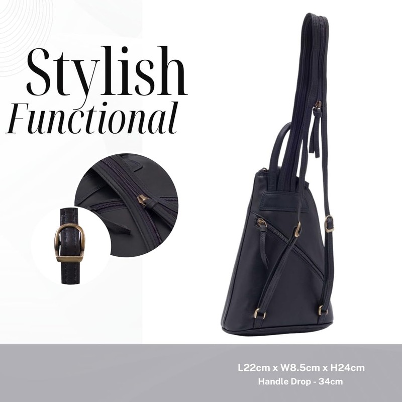 Lloyd Baker London - BHIWANI Genuine Leather Backpack Daypack Crossbody