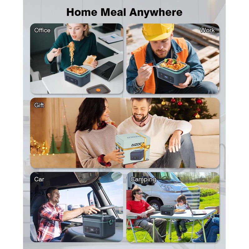 SKEOS Cordless Electric Lunch Box for Adults, Heated Lunch Box