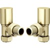 Brushed Brass Angled Radiator Valve Pair
