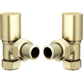 Brushed Brass Angled Radiator Valve Pair