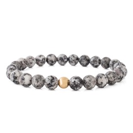 Akitsune Globae Pearl Bracelet | Bracelet Women Men Beads - Matte Black Onyx - 18 cm, 18 cm, Gemstone