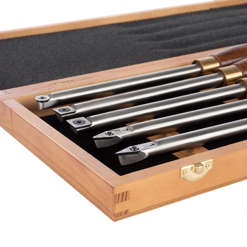 IMOTECHOM 5-Pieces Carbide Tipped Woodturning Tools Lathe Chisel Set with