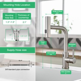 CENOSA Touchless Kitchen Faucet Motion Sensor Hands Free Single Handle Kitchen Sink Faucet with Pull Down Sprayer Brusshed Nickel