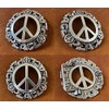 Cowboy Craft Unique Biker Buckle Antique Peace Sign Engraved Buckle